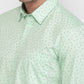 Parx Men Green Slim Fit Print Casual Shirt