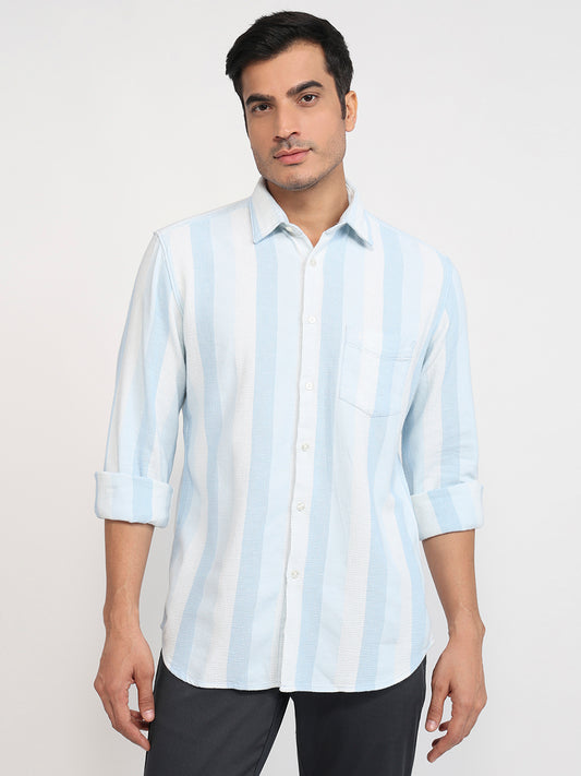 Parx Blue Casual Shirt
