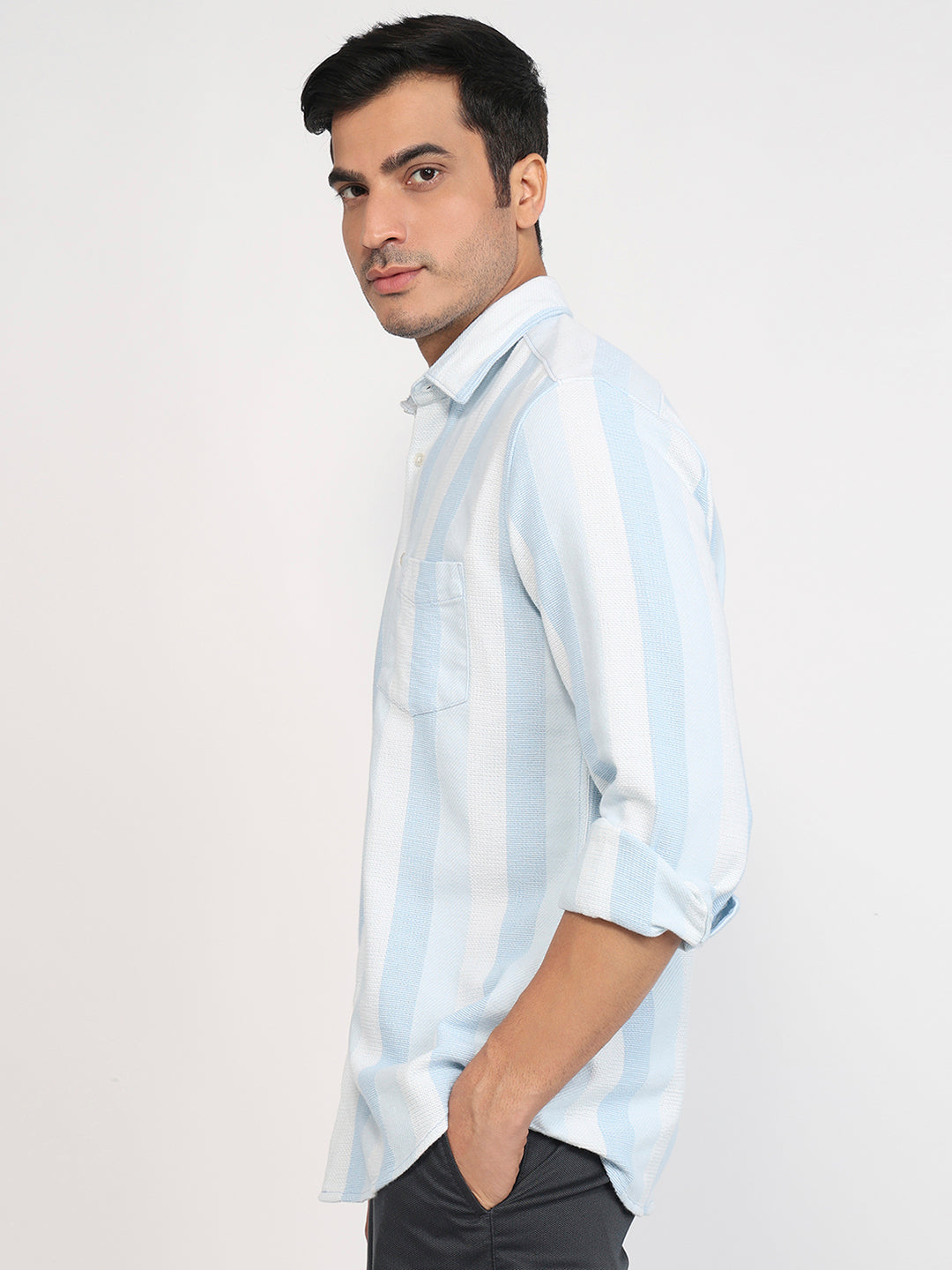 Parx Blue Casual Shirt
