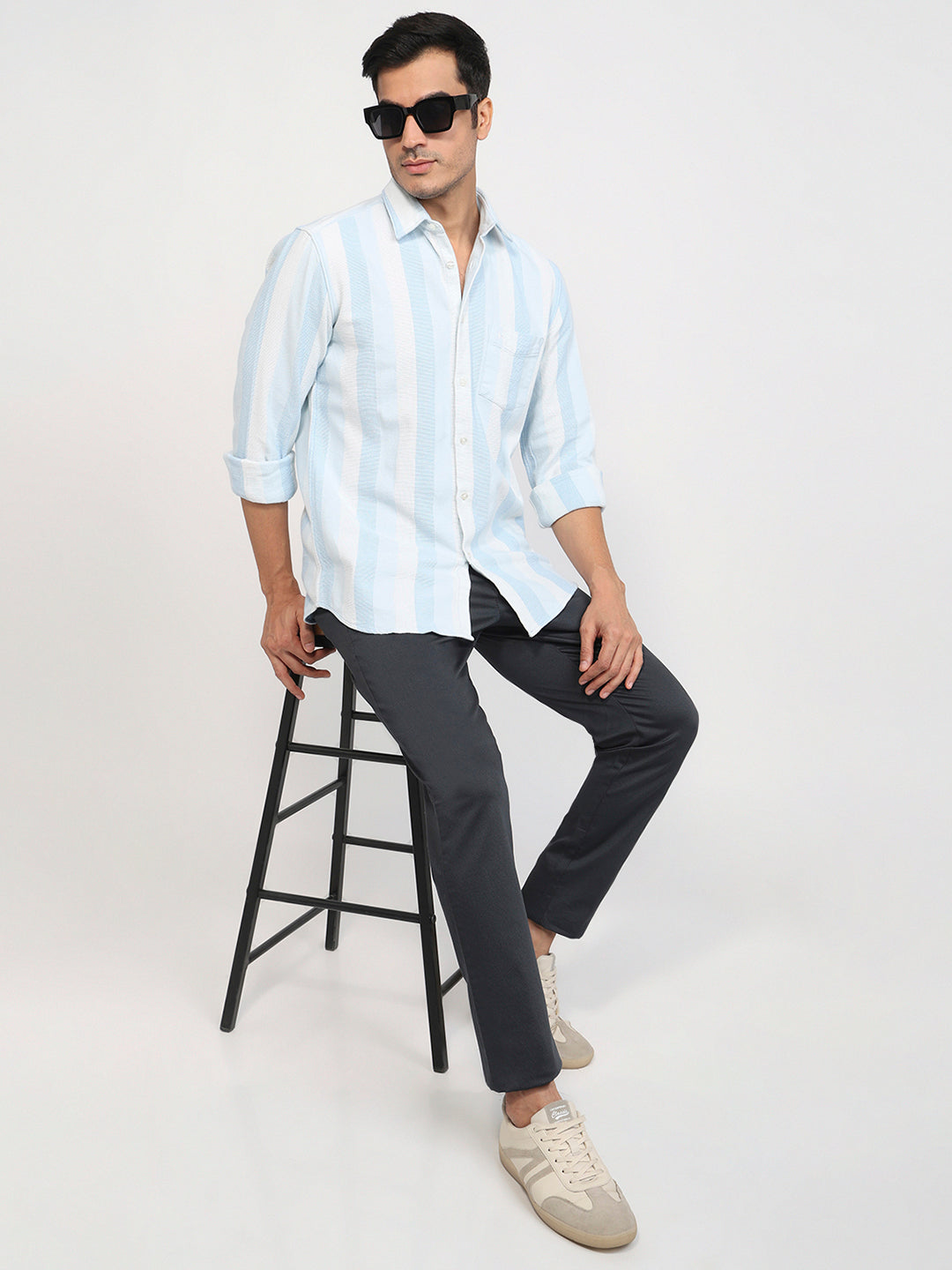 Parx Blue Casual Shirt