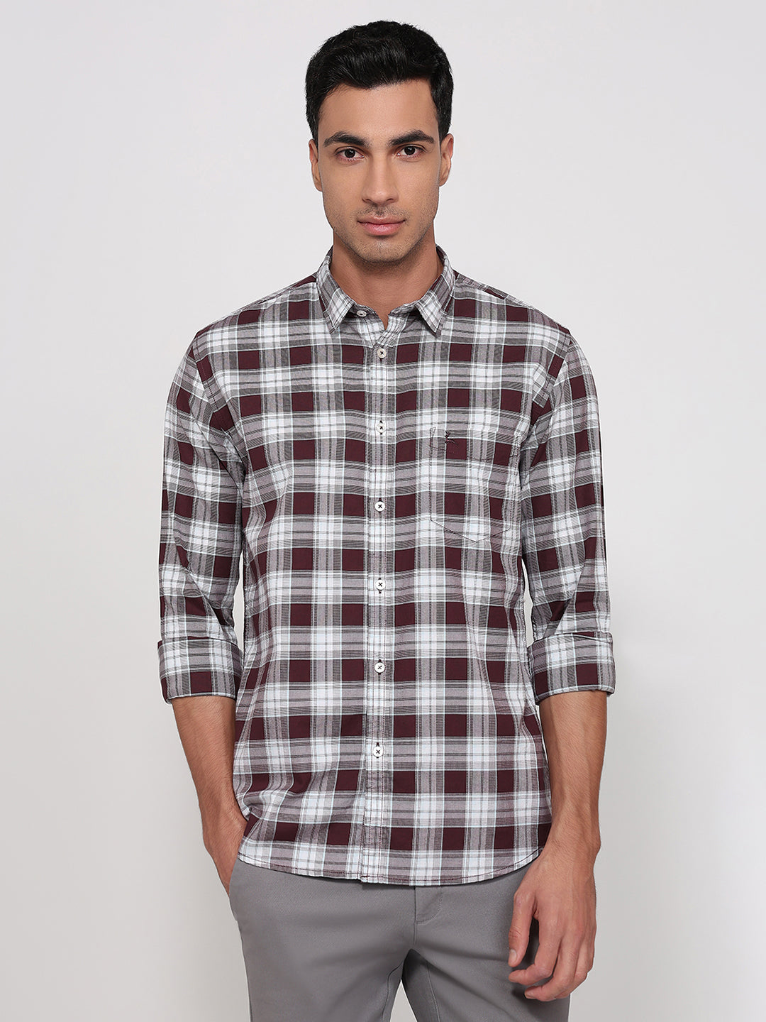 Parx Maroon Casual Shirt
