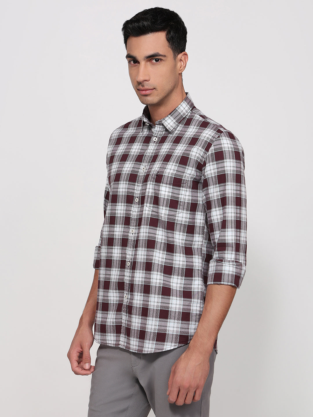 Parx Maroon Casual Shirt