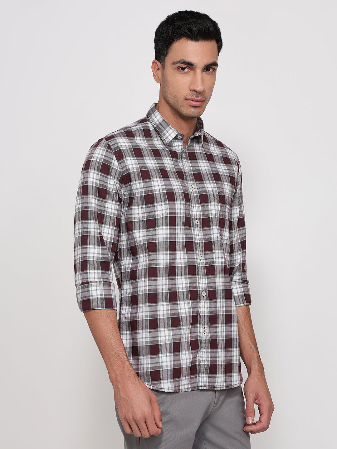Parx Maroon Casual Shirt