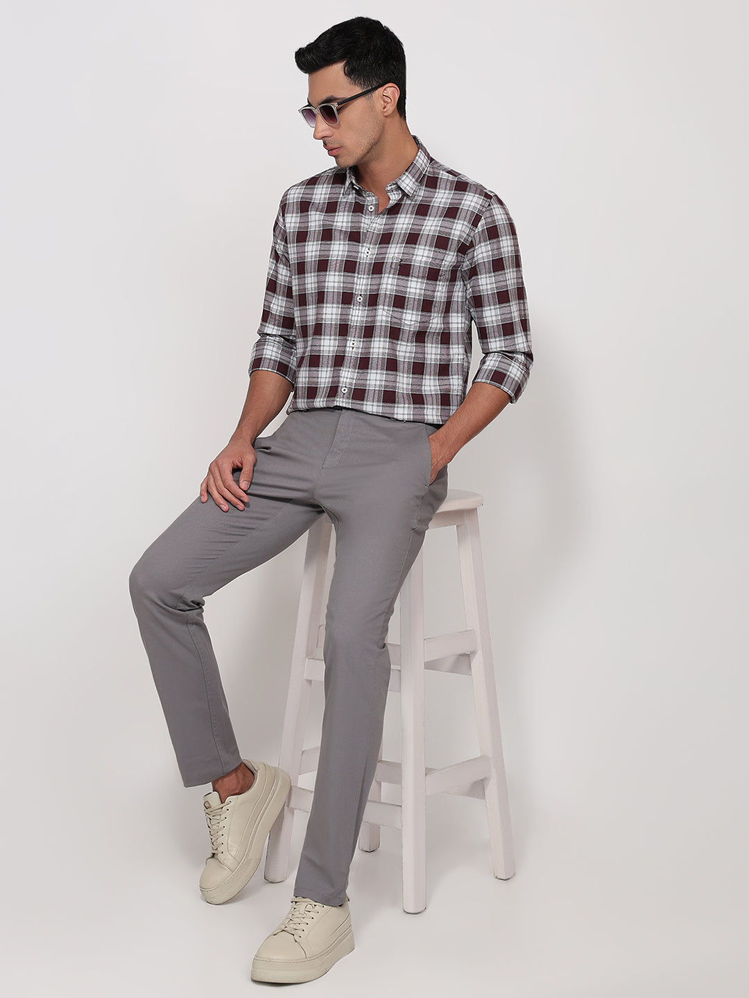 Parx Maroon Casual Shirt