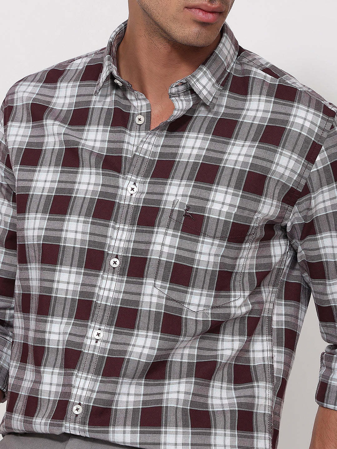 Parx Maroon Casual Shirt