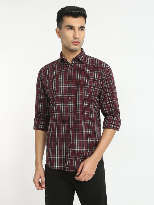 Parx Maroon Casual Shirt 