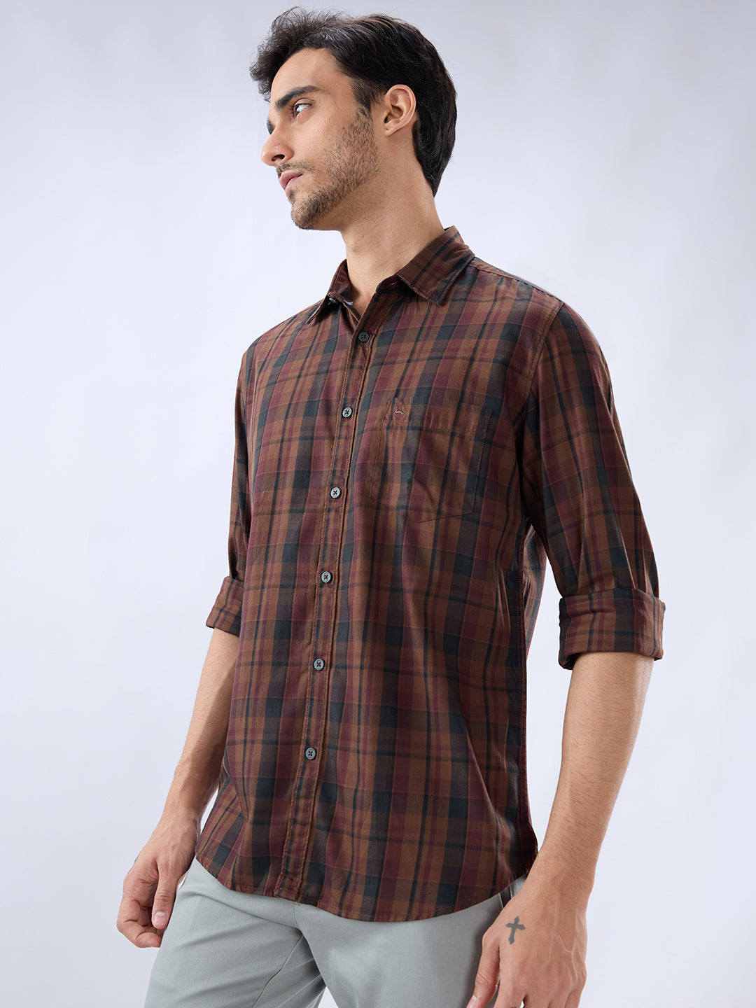 Parx Brown Casual Shirt