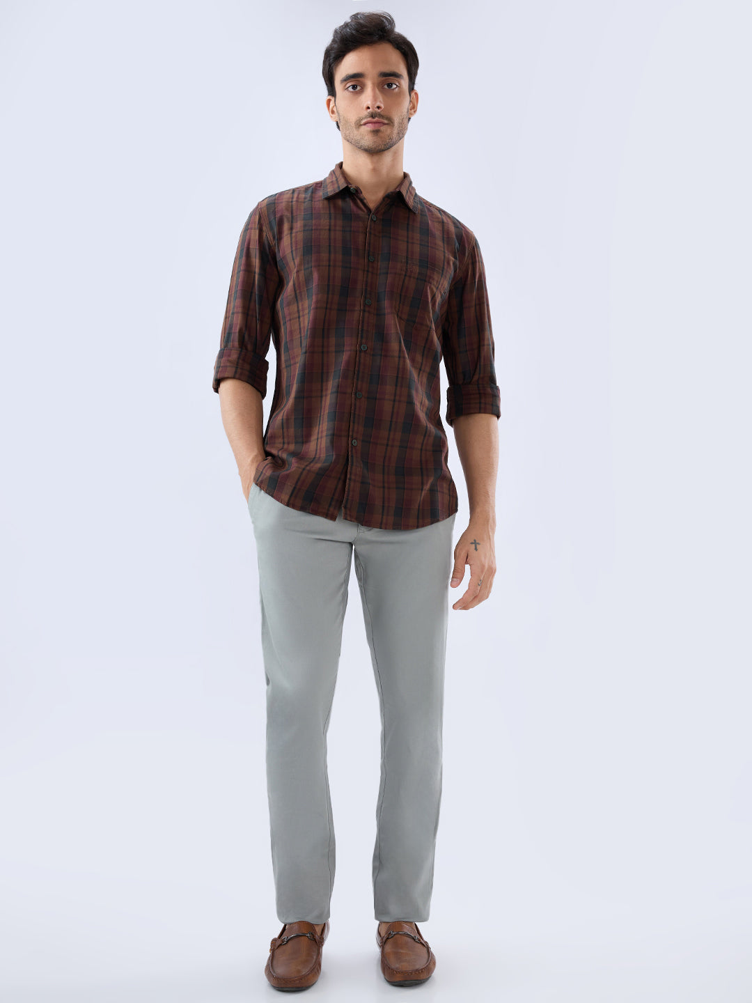Parx Brown Casual Shirt