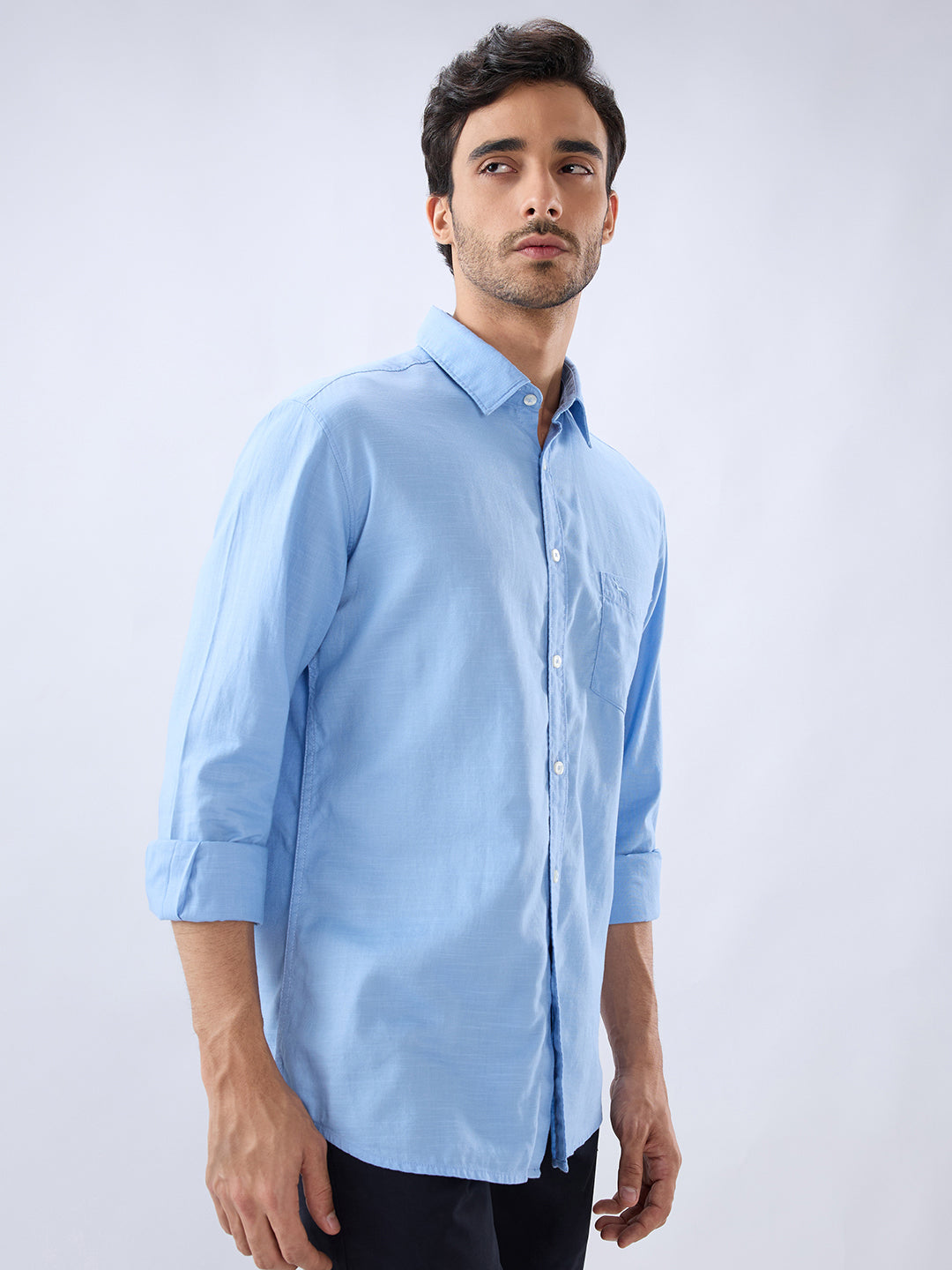 Parx Blue Casual Shirt