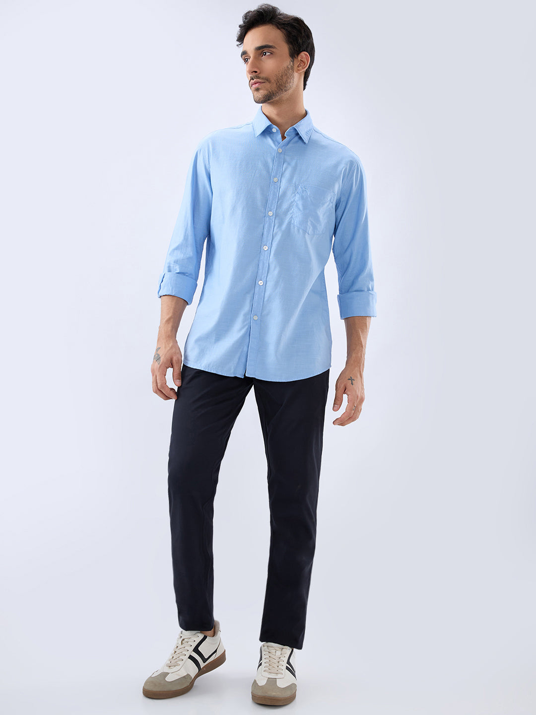 Parx Blue Casual Shirt