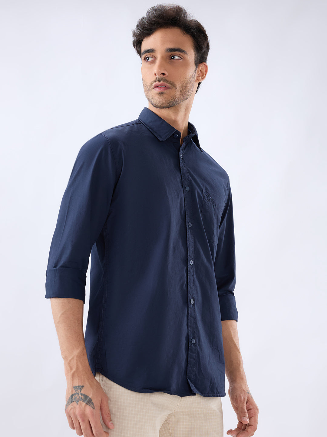 Parx Blue Casual Shirt