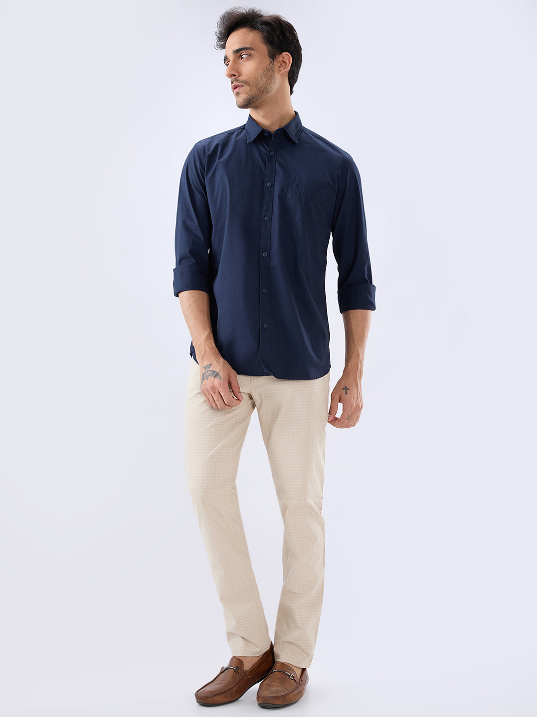 Parx Blue Casual Shirt