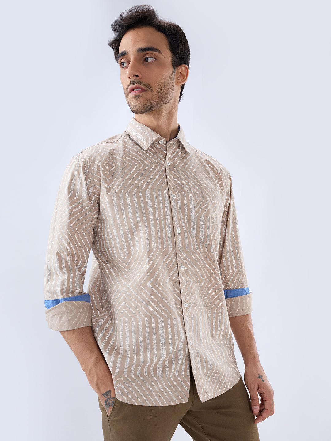 Parx Green Casual Shirt