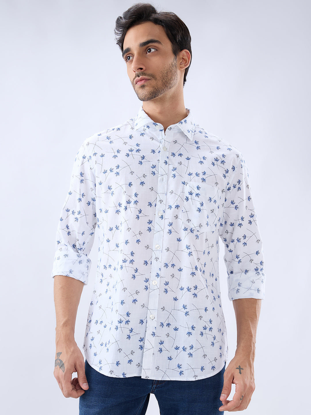 Parx Blue Casual Shirt