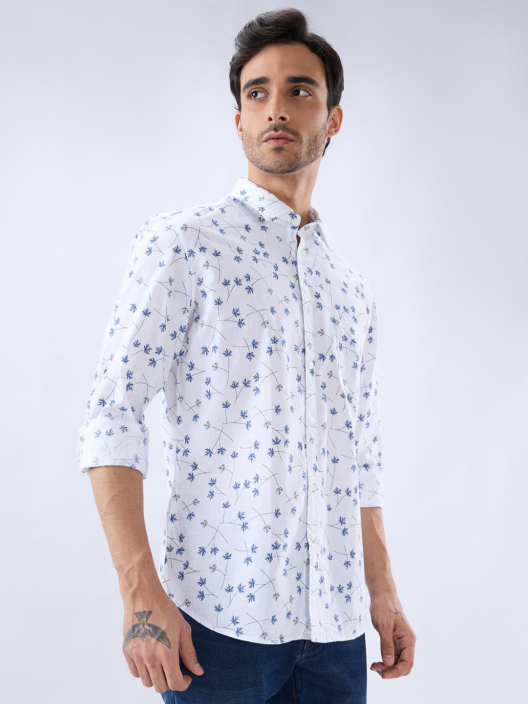 Parx Blue Casual Shirt