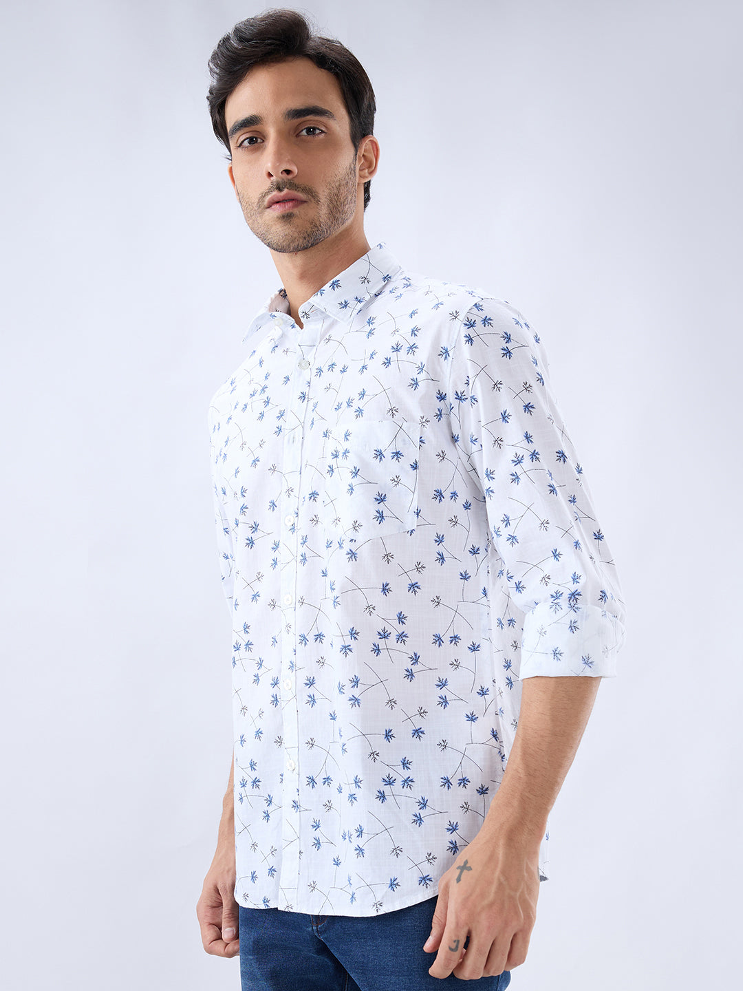 Parx Blue Casual Shirt