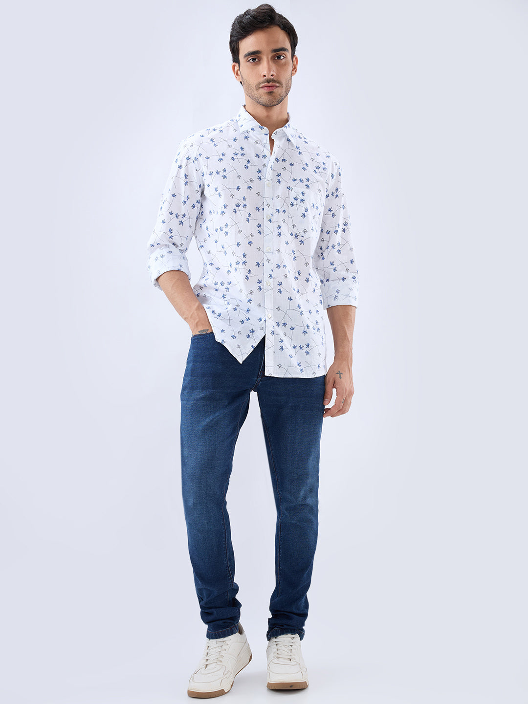 Parx Blue Casual Shirt