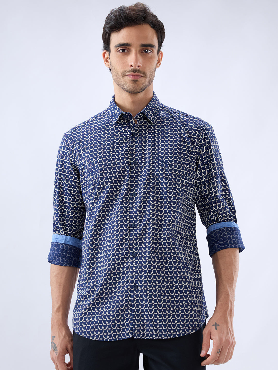 Parx Blue Casual Shirt