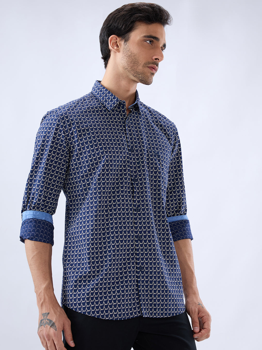 Parx Blue Casual Shirt