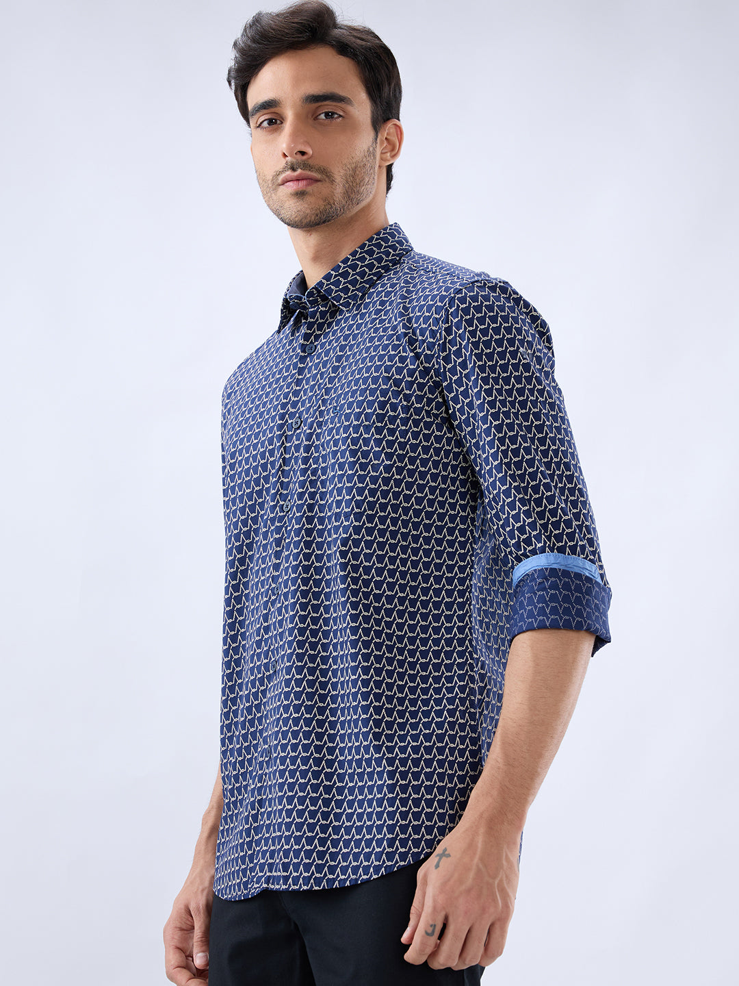 Parx Blue Casual Shirt