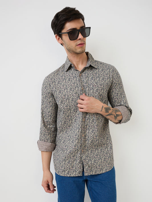 Parx Brown Casual Shirt 