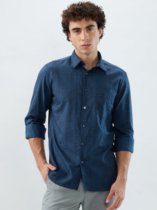 Parx Blue Casual Shirt