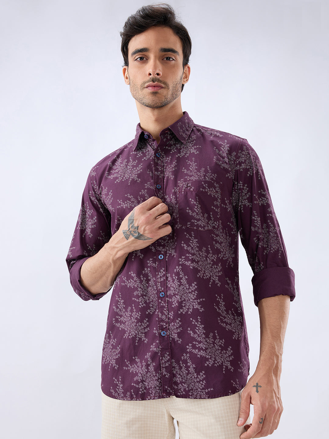 Parx Maroon Casual Shirt