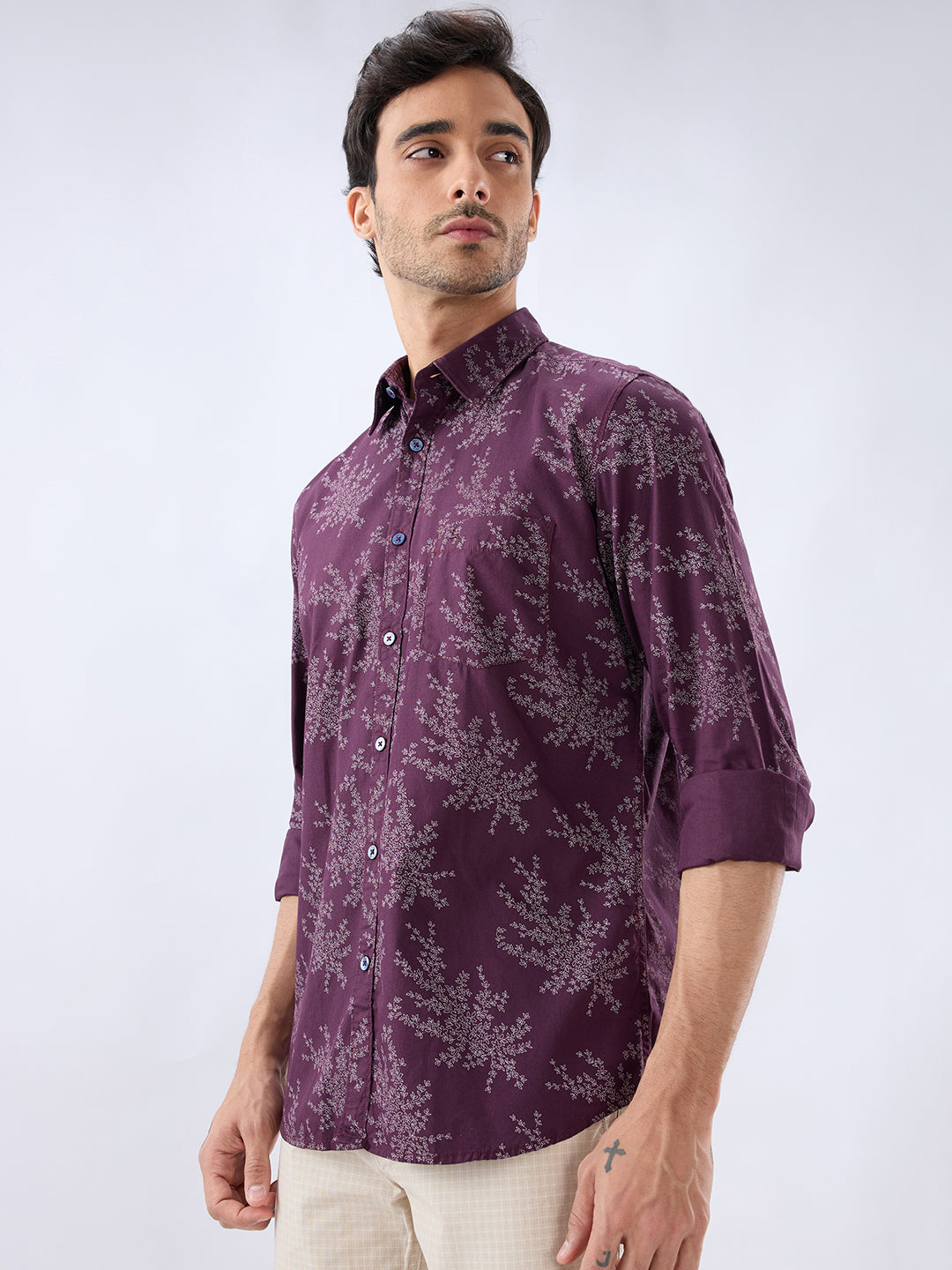 Parx Maroon Casual Shirt