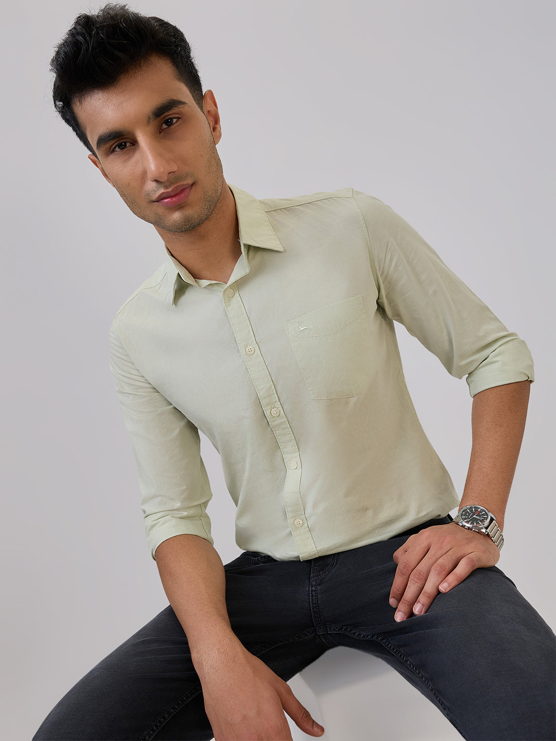 Parx Green Casual Shirt 