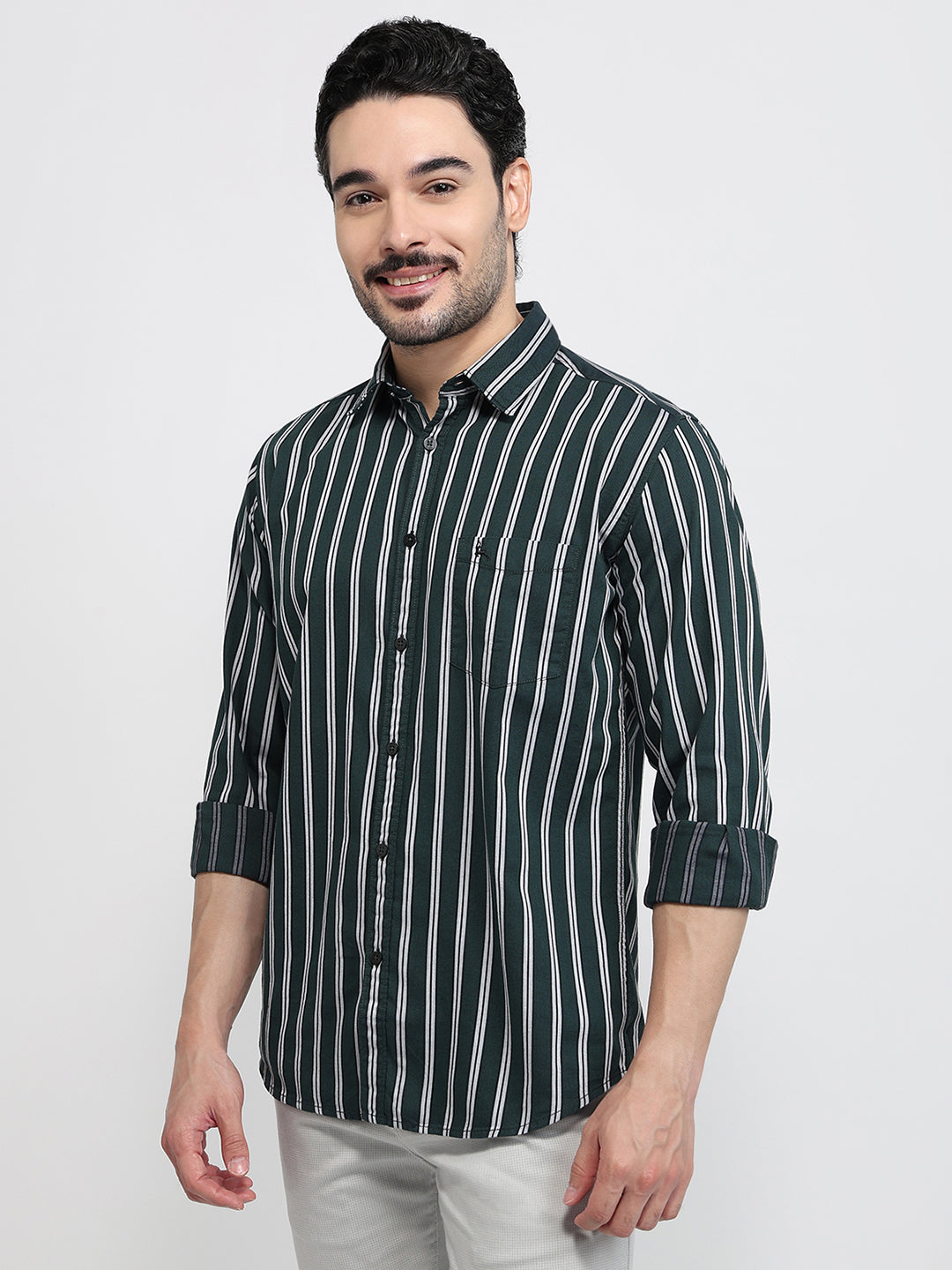 Parx Green Casual Shirt