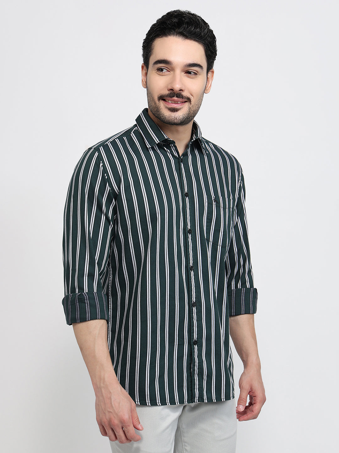 Parx Green Casual Shirt