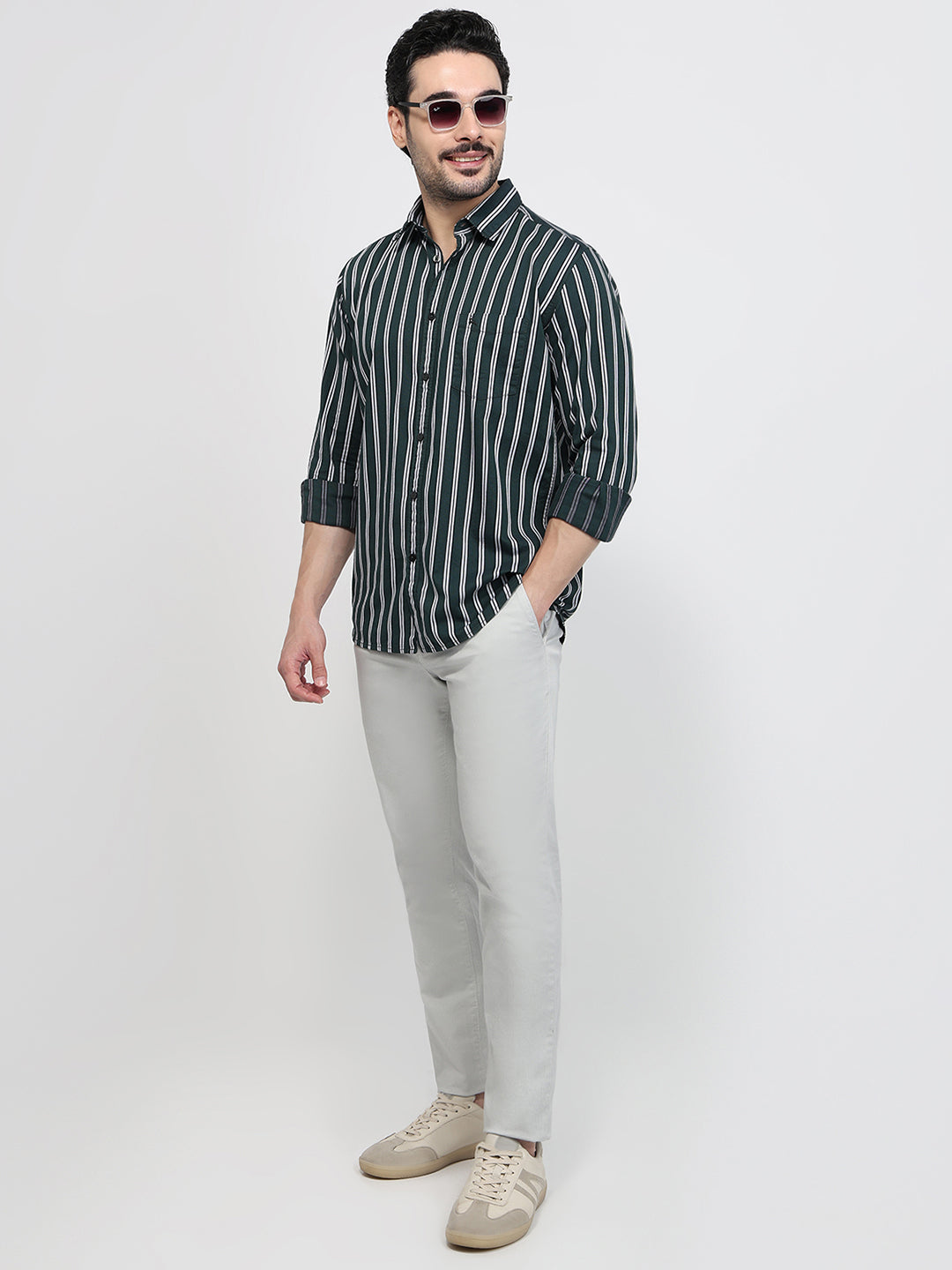 Parx Green Casual Shirt