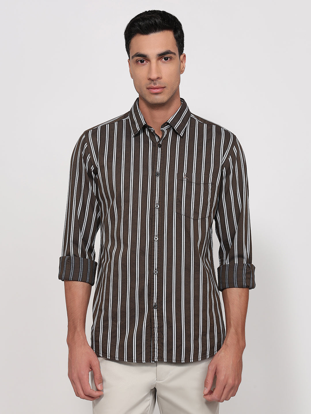 Parx Brown Casual Shirt