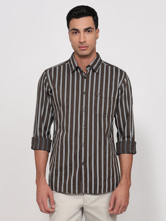 Parx Brown Casual Shirt