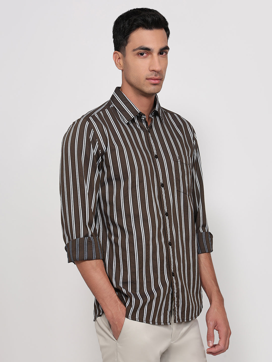 Parx Brown Casual Shirt