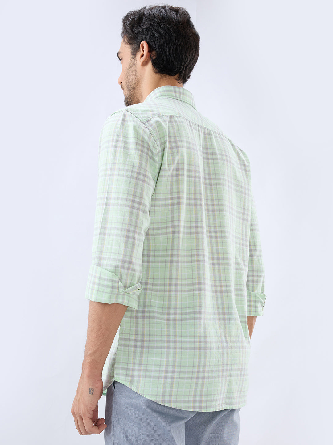 Parx Green Casual Shirt