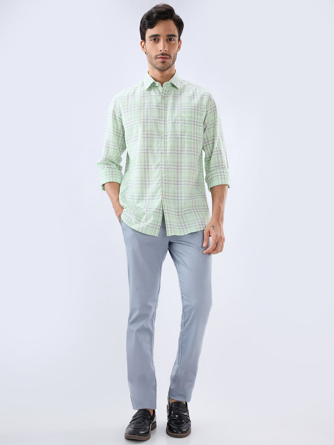 Parx Green Casual Shirt
