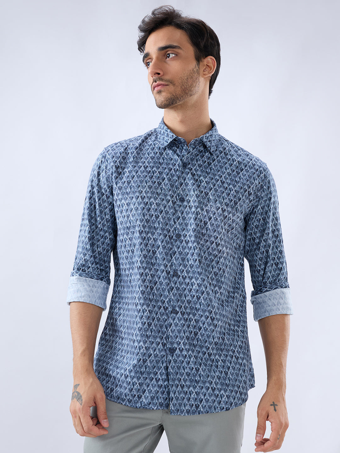 Parx Blue Casual Shirt