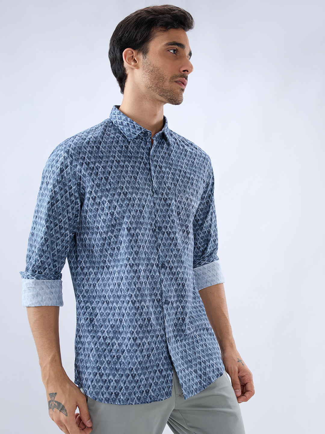 Parx Blue Casual Shirt