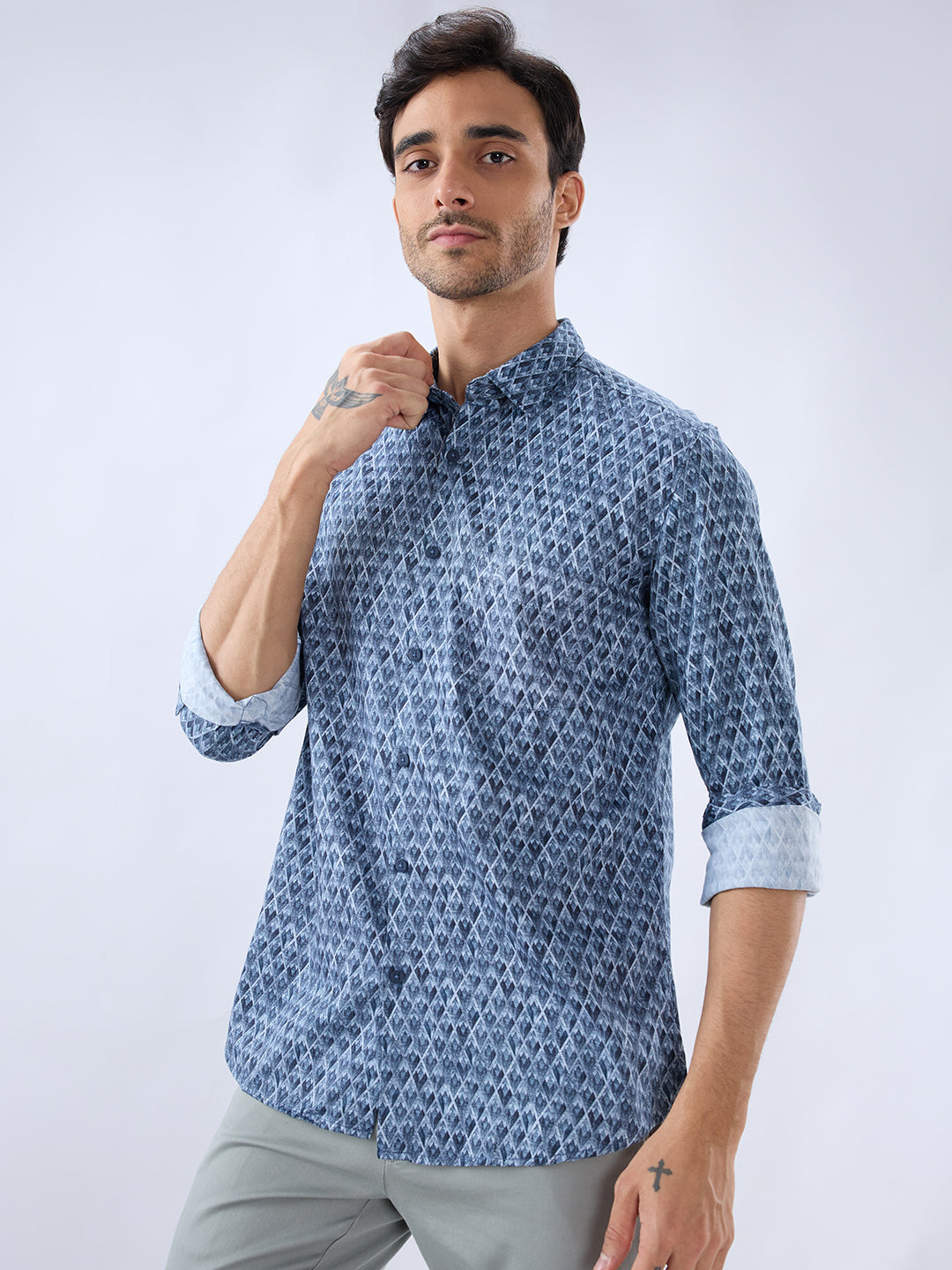 Parx Blue Casual Shirt