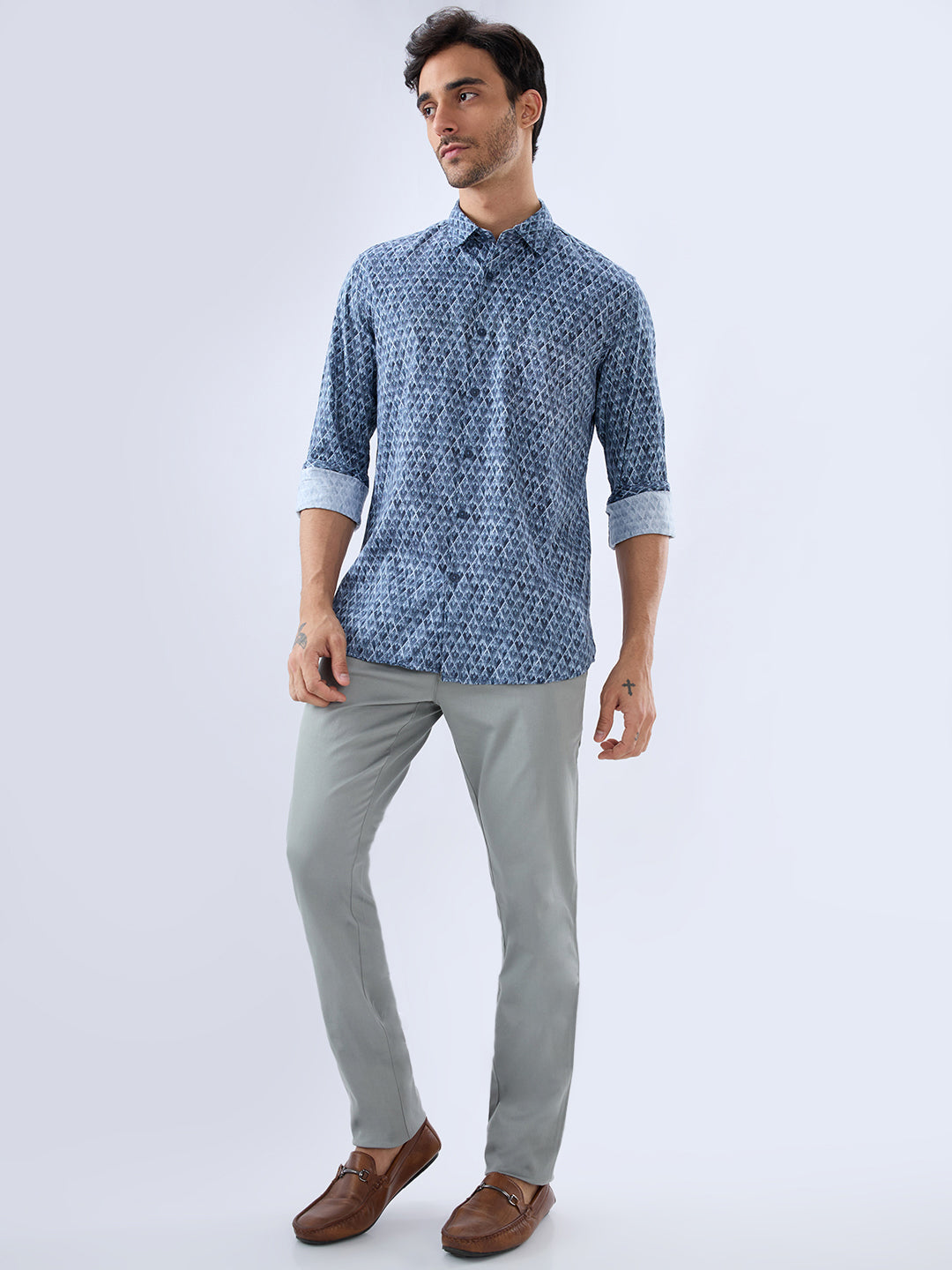 Parx Blue Casual Shirt