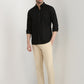 Parx Men Black Solid Slim Fit Cotton Casual Shirt