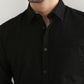 Parx Men Black Solid Slim Fit Cotton Casual Shirt
