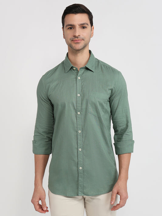 Parx Green Casual Shirt