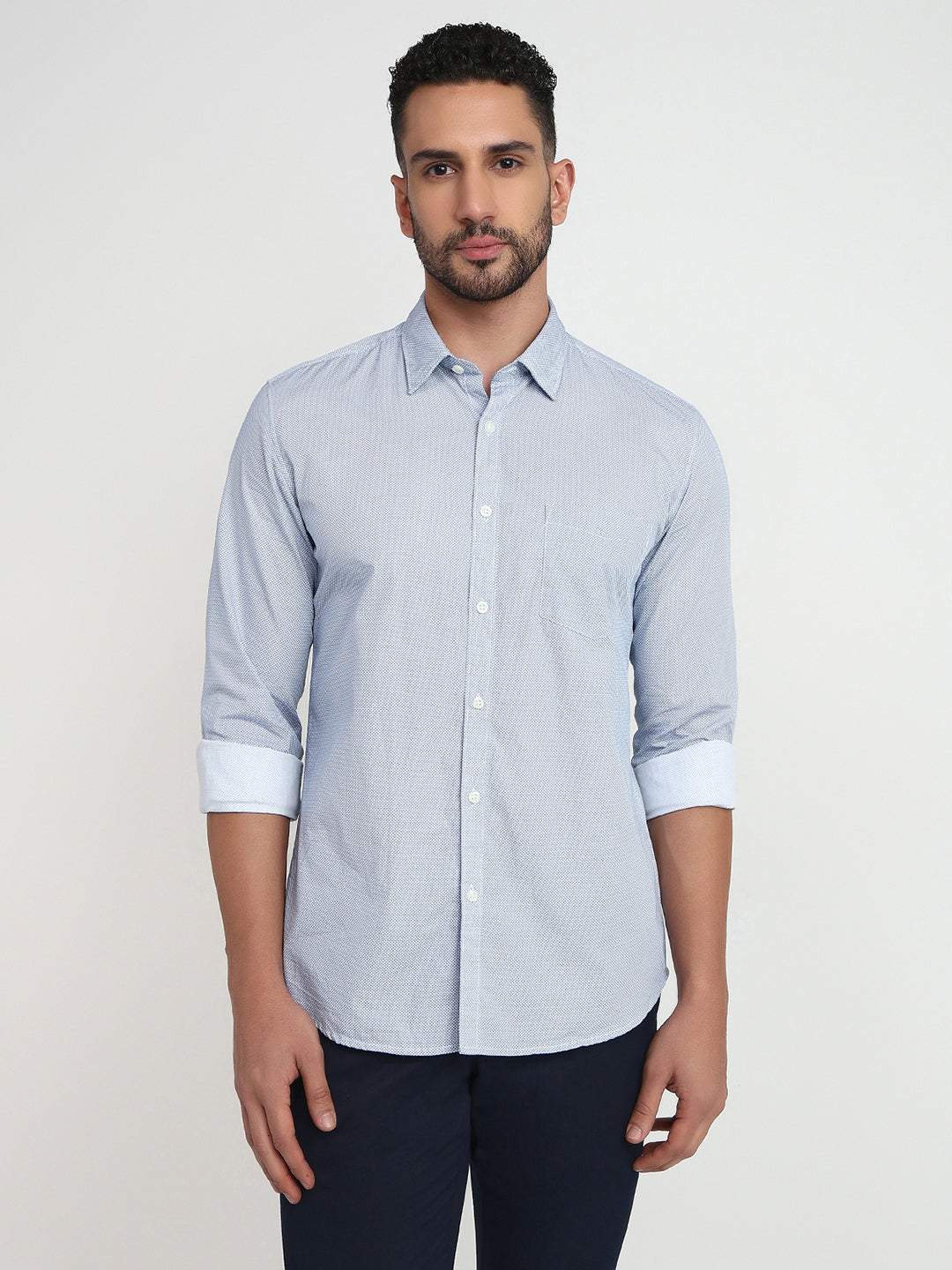 Parx Men White Slim Fit Printed Casual Shirt