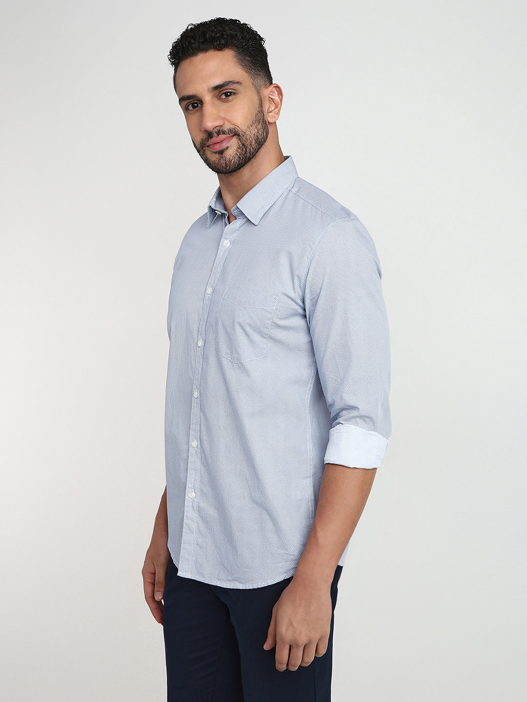 Parx Men White Slim Fit Printed Casual Shirt