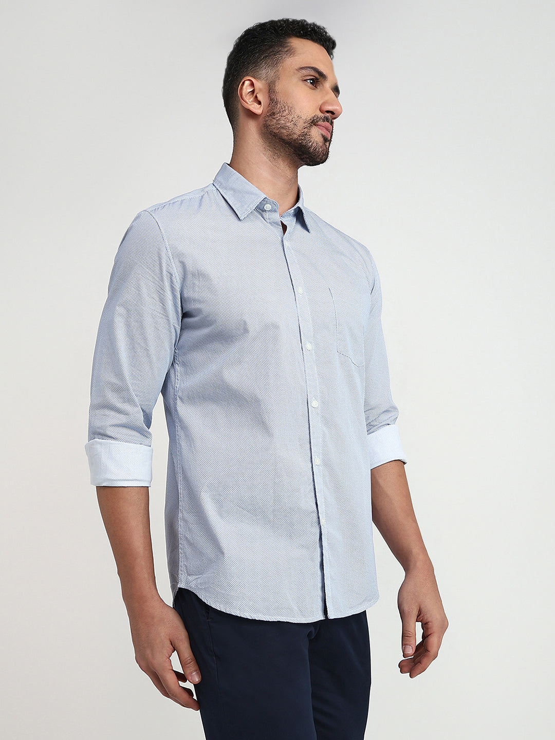 Parx Men White Slim Fit Printed Casual Shirt