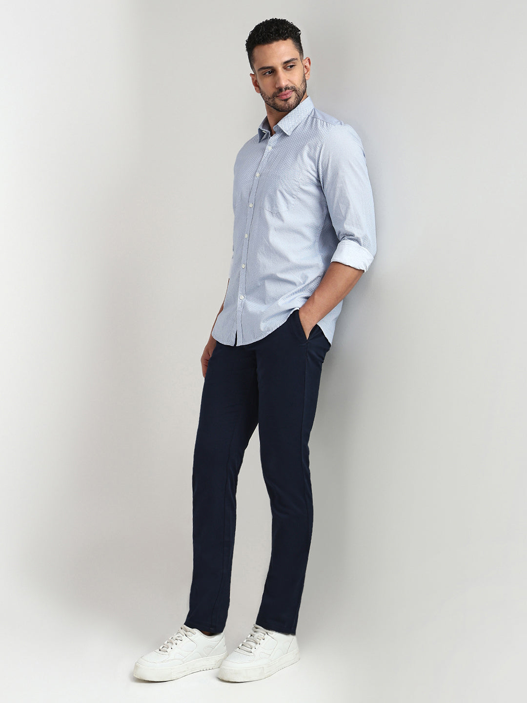 Parx Men White Slim Fit Printed Casual Shirt