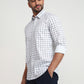 Parx Men White Printed Slim Fit Cotton Casual Shirt