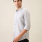 Parx Men Grey Printed Slim Fit Cotton Casual Shirt